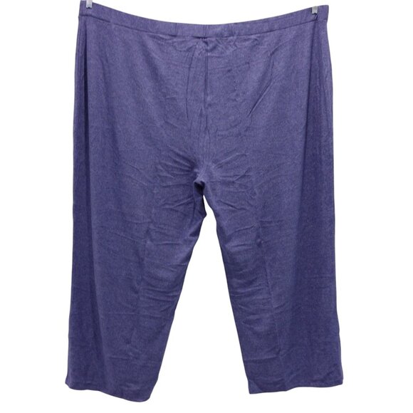 NWOT Susan Graver Lifestyle Wide-Leg Knit Pants Sz 5X Heather Blue Pull On Ankle - Picture 4 of 9